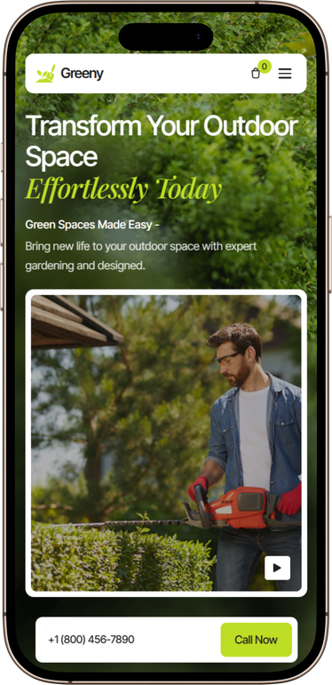 Greeny website on a phone