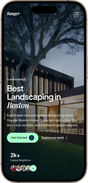 Ranger website on a phone